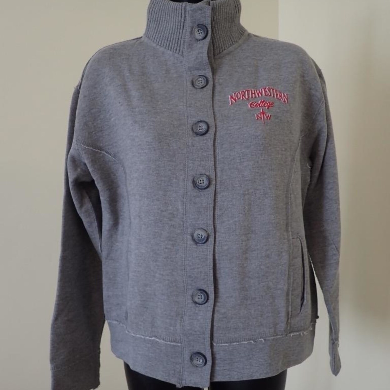 women's button front sweatshirt jacket