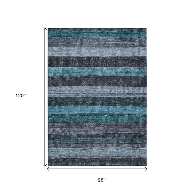 HomeRoots Striped Transitional Rectangle Outdoor Rug