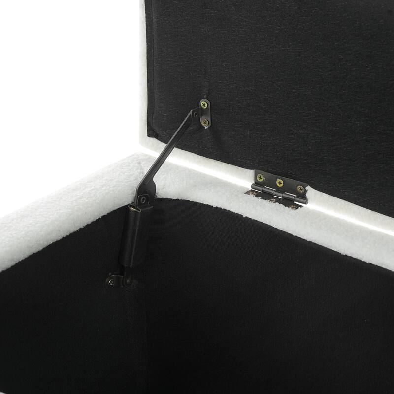 Ottoman Bench with Storage and Rubber Wood Legs