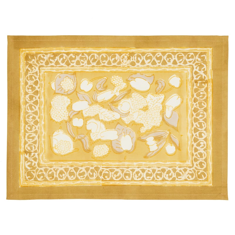 Couleur Nature Forest Harvest Mats - Set of 6 - Grey/Mustard