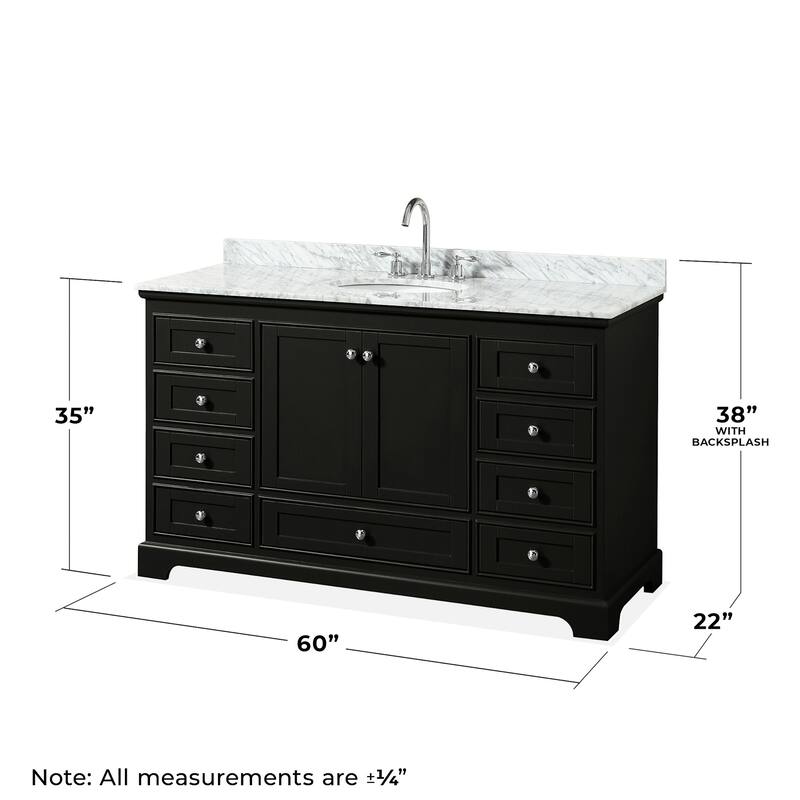 Wyndham Collection Deborah 60" Free Standing Single Vanity Set with