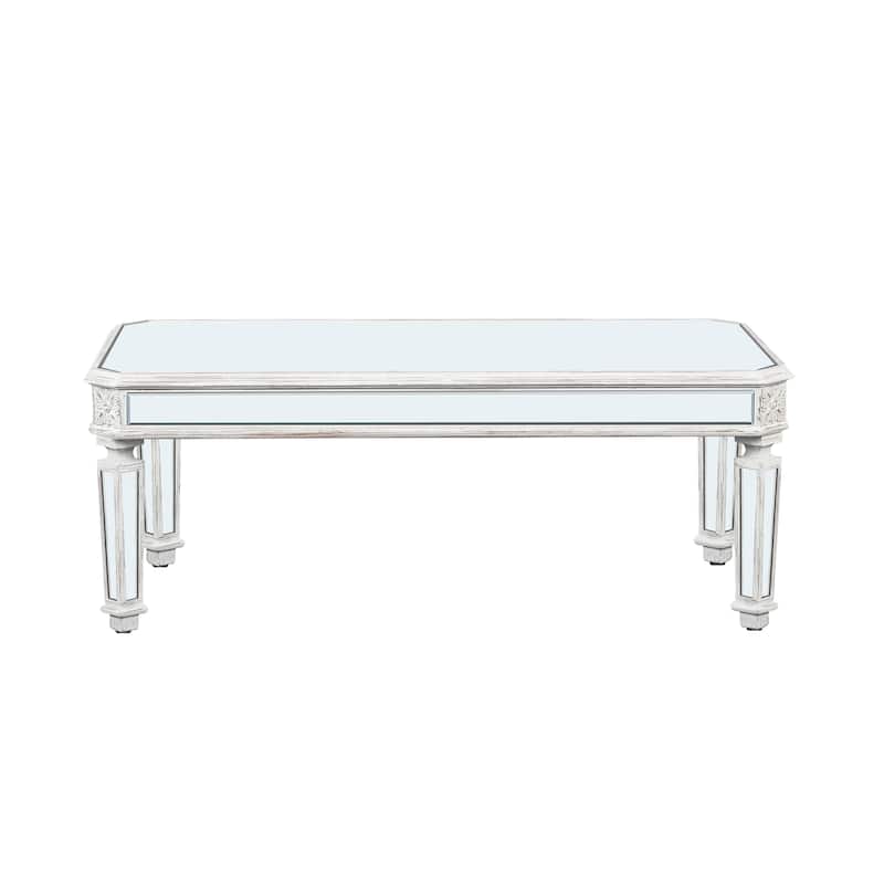 Silver Mirrored Coffee Table, Modern Center Table