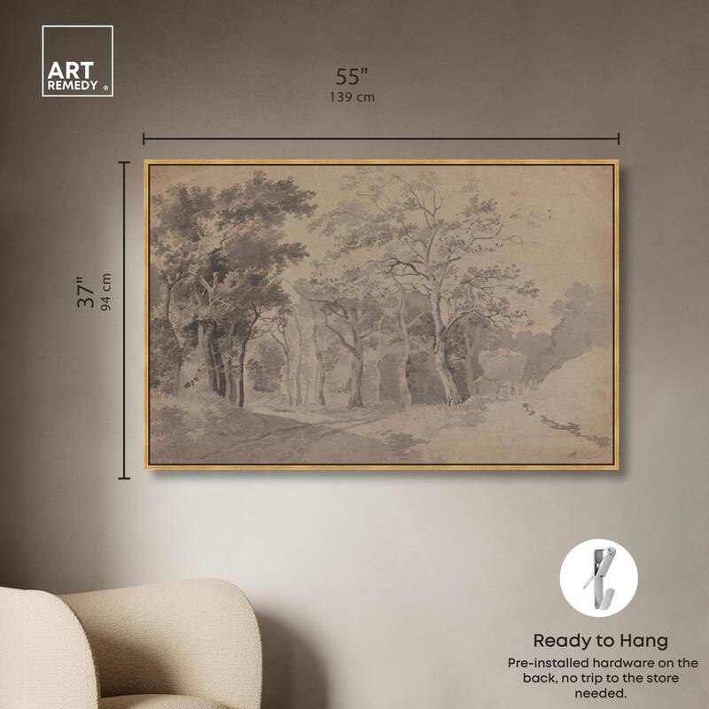 Grove with Road and Haycart Canvas by Art Remedy