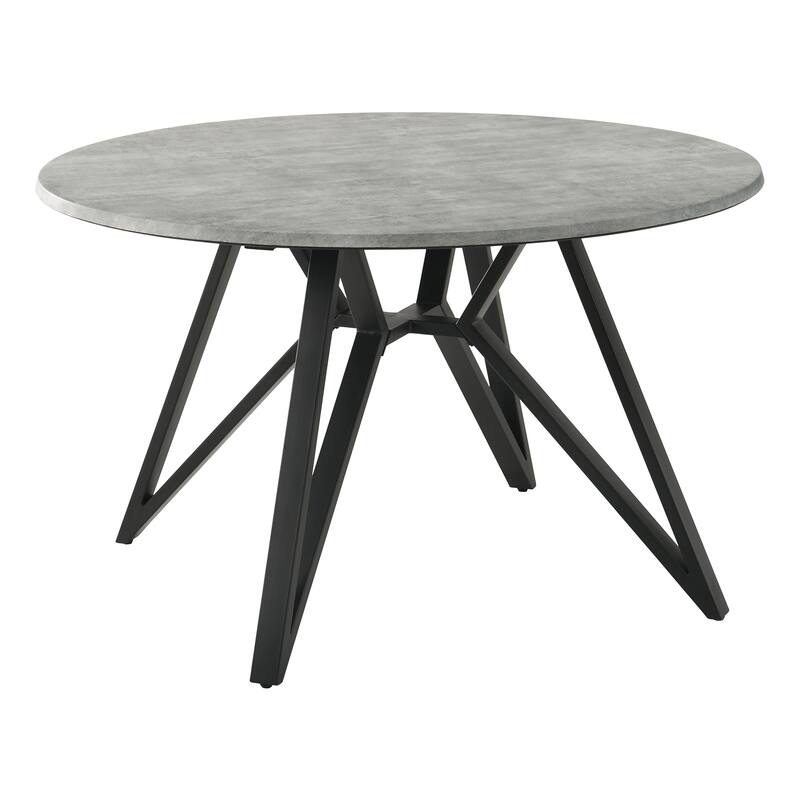Royceton Concrete and Black Round Wood Top Dining Table
