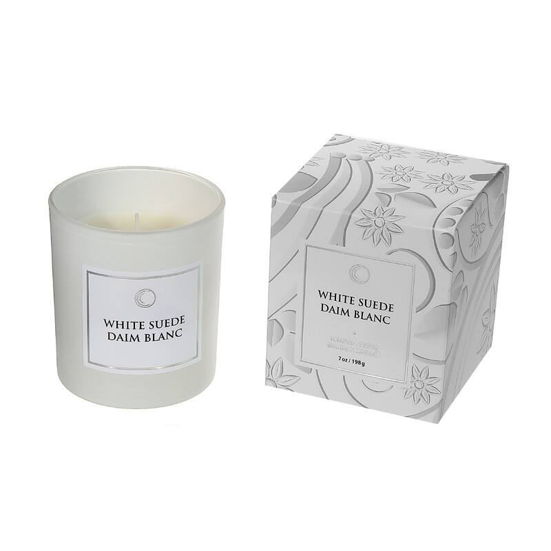 7 Oz Luxe Scented Candle In Gift Box (White Suede) Set of 2 Bed