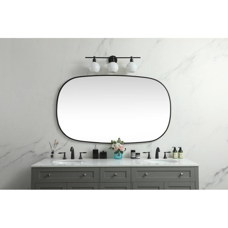 Indigo Home Metal Frame Oval Mirror 36x60 Inch