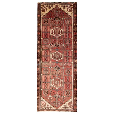 ECARPETGALLERY Hand-knotted Anadol Red Wool Rug - 3'9 x 10'11