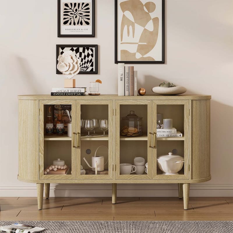 Farmhouse Sideboard Cabinet with Ample Storage,for Kitchen,Dining Room,Living Room and Entryway - Natural