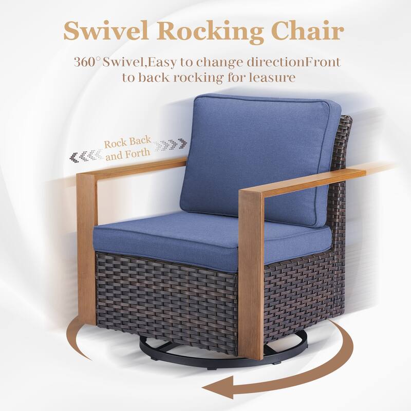 Pocassy Sofa with Swivel Chair, Club Chair, Ottoman Funiture