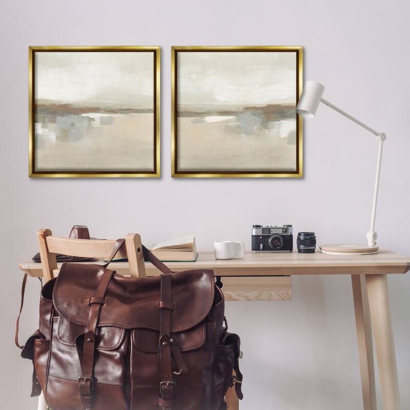 Stupell Earthy Landscape Impressions Framed Floater Canvas Wall Art Design By June Erica Vess (Set of 2)