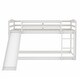 preview thumbnail 12 of 32, Stylish & Simple Multifunctional Design Twin over Twin Rugged Wooden Frame Bunk Bed with Convertible Slide and Ladder, White