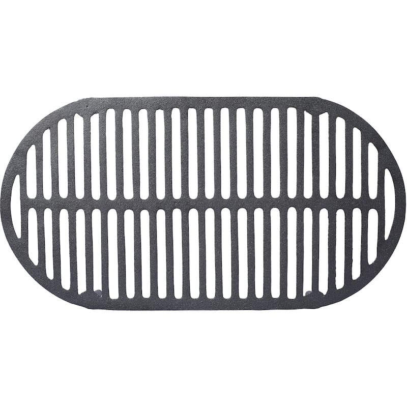 Anmytek Oval Cast Iron Hibachi Grill Portable Charcoal BBQ for Camping and Outdoor Cooking