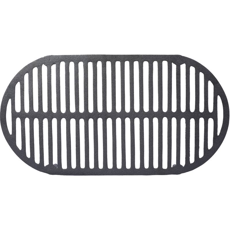 Oval Cast Iron Grill Outdoor, Portable Charcoal Grill and Tabletop Cast Iron Skillet - 100% Cast Iron, Enameled, Durable