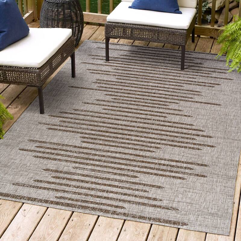 JONATHAN Y Colonia Berber Stripe Geometric Indoor/Outdoor Area Rug