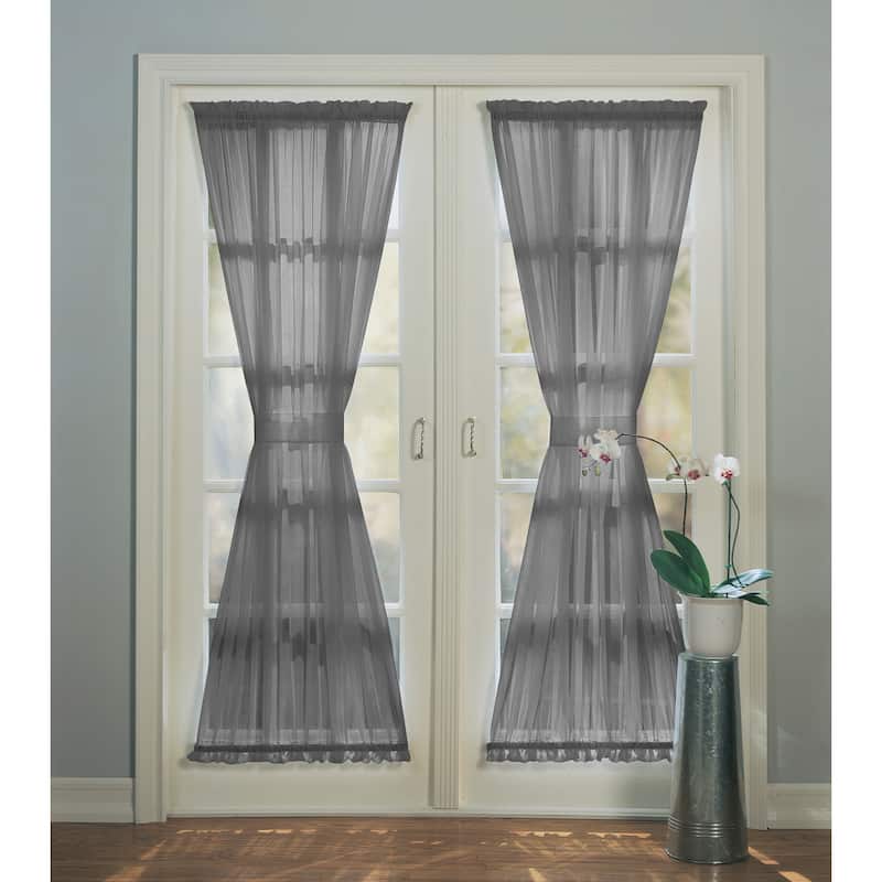 No. 918 Emily Voile Sheer Rod Pocket Door Curtain Panel, Single Panel