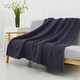 preview thumbnail 3 of 6, 60 in. x 72 in.Ink Blue Oversided Sherpa Throw Blanket(2 Pack Set of 2)