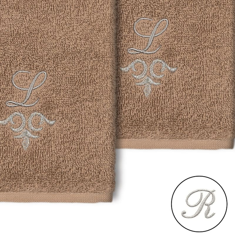 Authentic Hotel and Spa 100% Turkish Cotton Monica 2PC Embellished Washcloth Set