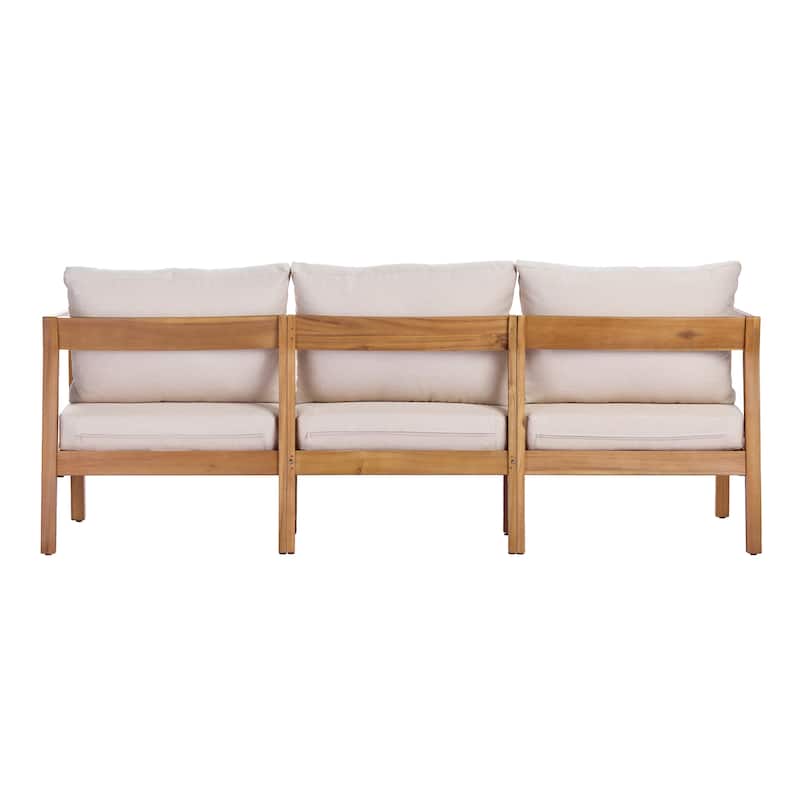 Christopher Knight Home Elara Acacia Wood 3-Seater Outdoor Lounge Sofa
