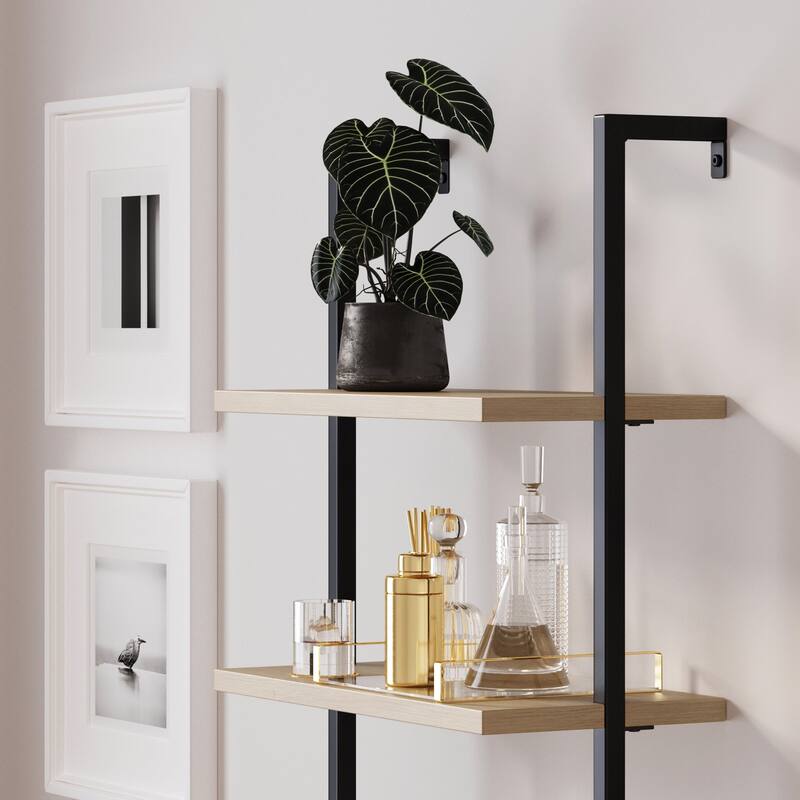 Nathan James Theo Open Shelf Industrial Bookcase with Drawers or Cabinets