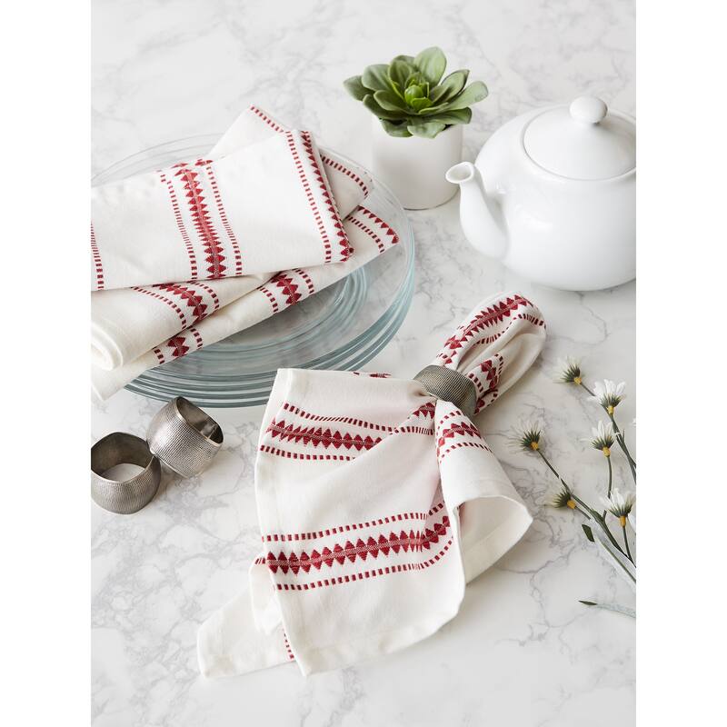 DII French Blue Zig Dobby Stripe Napkin (Set of 6)
