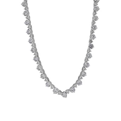 Victoria Townsend .925 Sterling Silver AAA Cubic Zirconia Graduated Tennis Necklace