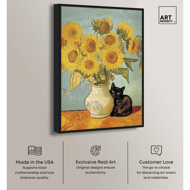 Sunflower Kitten Canvas by Art Remedy
