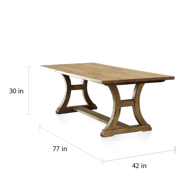dimension image slide 2 of 2, Furniture of America Sail Rustic Pine Solid Wood Dining Table