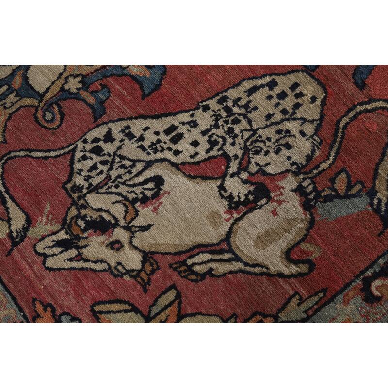 Hand Knotted Oriental 100% Wool Carpet Traditional Floral Beige & Ivories Kerman Area Rug - 12' 1'' X 6' 5''