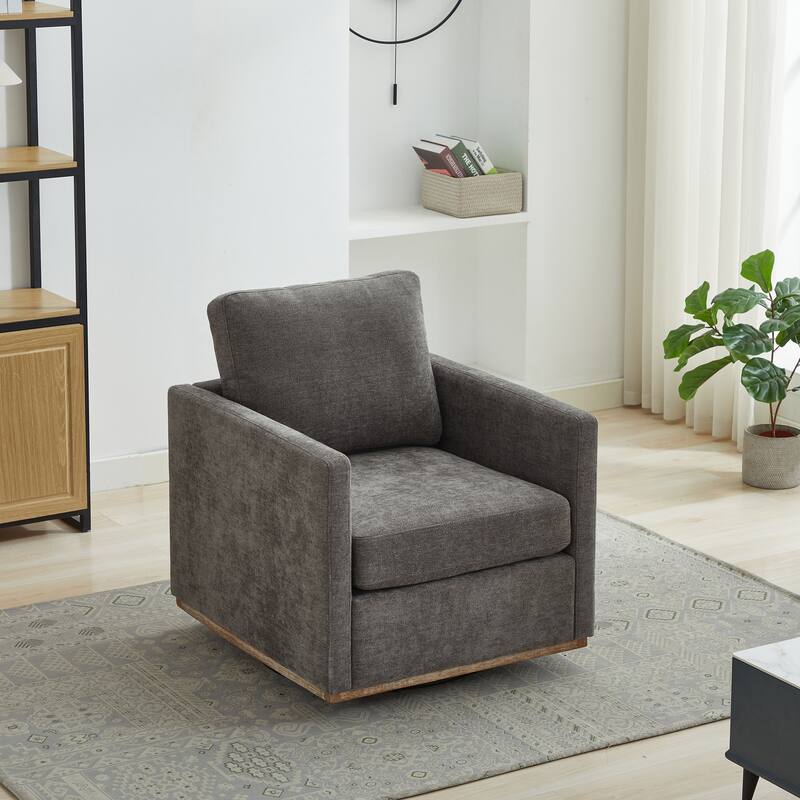30.7"W Square Upholstered Swivel Accent Chair for Living Room