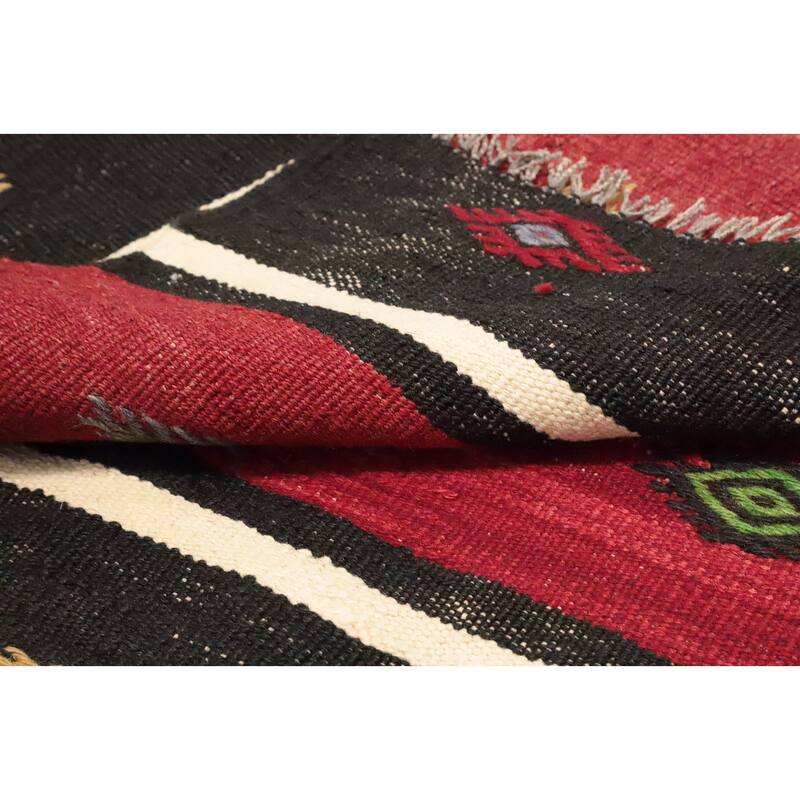 Hand Woven Oriental 100% Wool Carpet Southwestern Tribal Multi-Colored Kilim Area Rug - 10' 3'' X 5' 6''