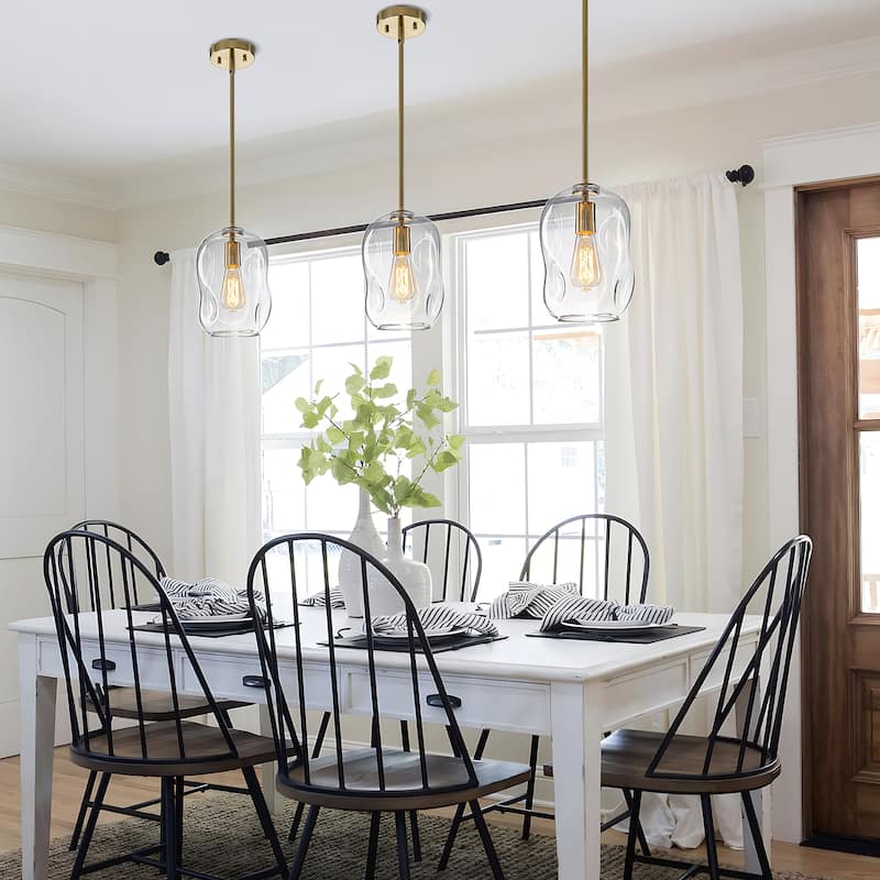 Starsky Modern 1-light Abstract Clear Glass Pendant Light - Gold