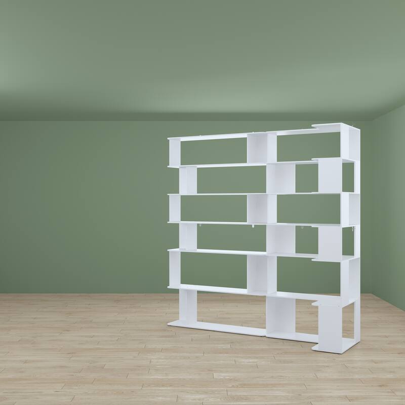 Bookshelf Wood Bookcase Free Standing Room Dividers Display Storage