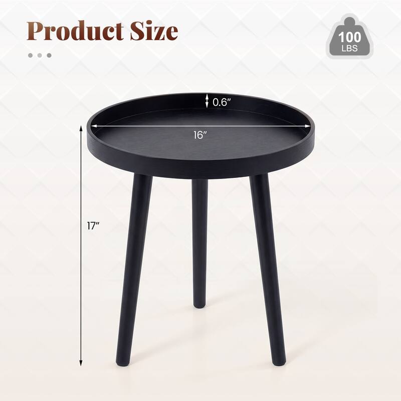 Gymax Round Side Table Sofa Coffee End Accent Table Nightstand Home