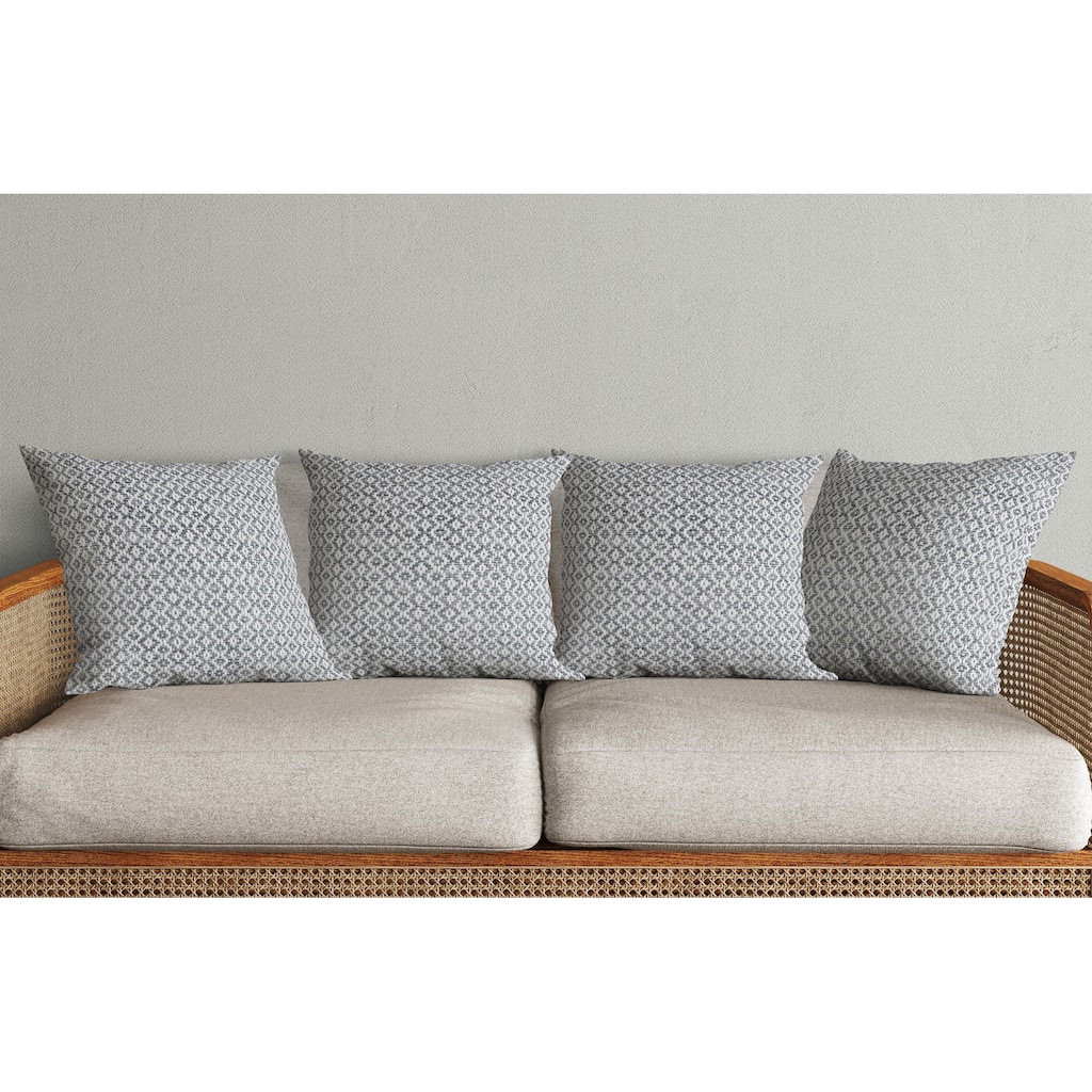 Hobbs Set of 4 Transitional Geometric Cotton Throw Pillow Covers, 18" x 18", 4 PCS (Covers Only) by Sevita