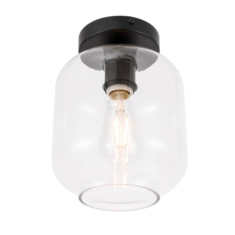 Collins 1-light Glass Cylinder Shade Flush Mount Fixture