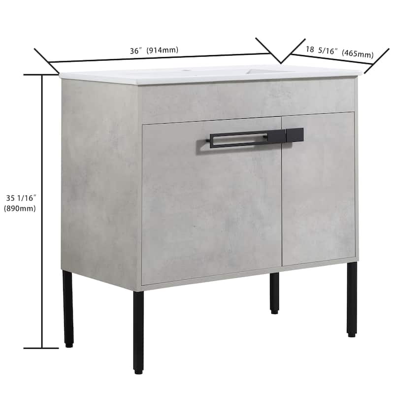 Bathroom Vanity With Sink In 24/30/36 Inch, Floating Bathroom Vanity or Freestanding Vanity With Soft Close Door