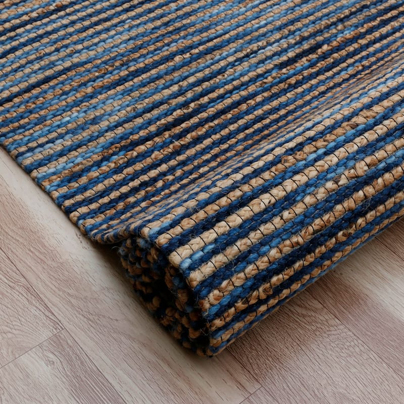 Sevita Stripe Natural Jute and Wool Blend Indoor Area Rug
