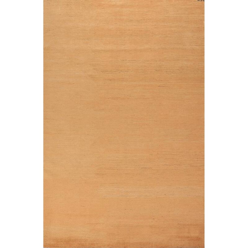 Modern Rust Gabbeh Oriental Area Rug Handmade Wool Carpet - 6'6" x 9'10"