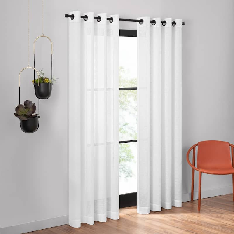 Umbra Dagen Slub Textured Sheer Grommet Curtain Panel
