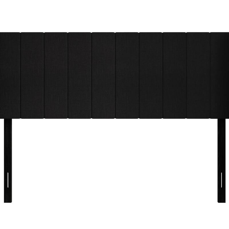 Clayfell Ipswich Upholstered Wingback Headboard with Nailhead Trim, Modern Vertical Channel Tufting, Easy Assembly