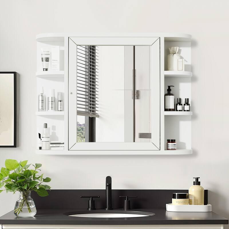 Dovelina Wall Medicine Cabinet Multifunctional Wall-Mounted Mirrored Cabinet with Magnetic Doors - 23.6*31.5 - 23.6*31.5