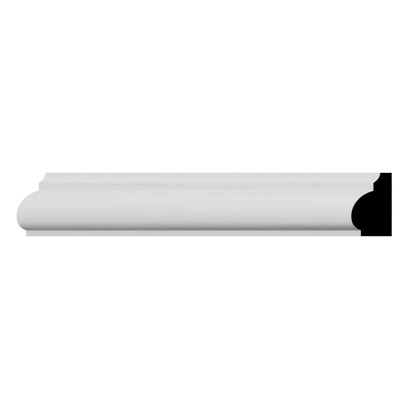 WM1201 11/16-in D x 1-1/4-in W x 96-in L Americraft Solid Hardwood Stain Grade Base Cap Moulding - Primed Fingerjoint Pine
