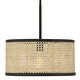 preview thumbnail 1 of 3, Meridian M7018 16" Wide Pendant Natural Cane / Matte Black