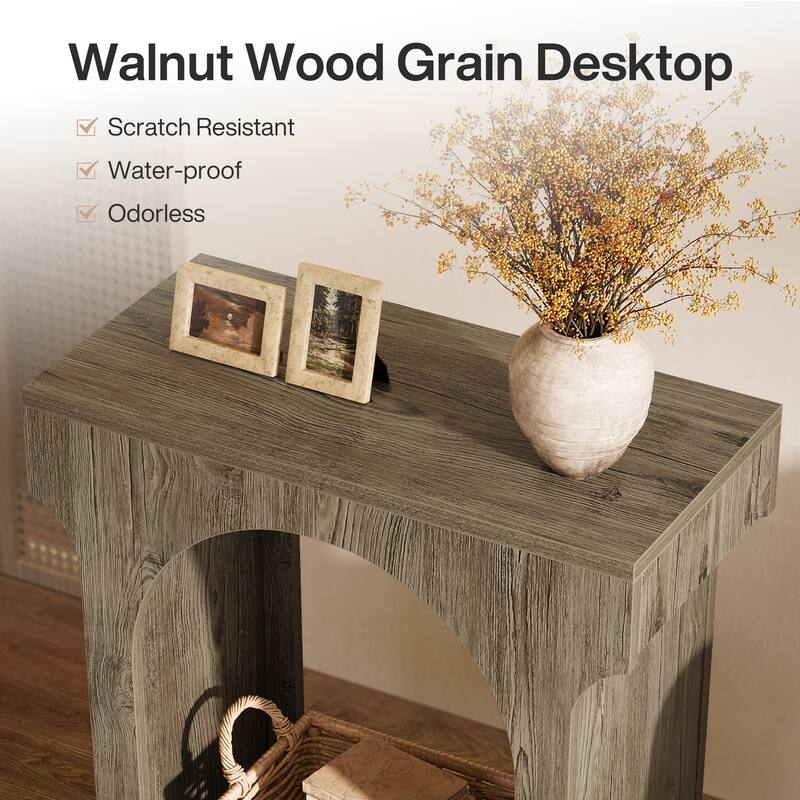 Wood End Side Table with Storage Space