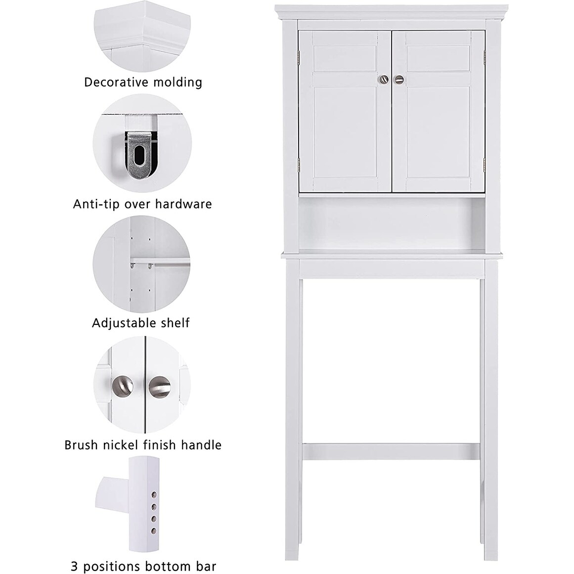 Artiss Bathroom Storage Cabinet Organiser Laundry Cupboard Toilet Space  Saver Shelf