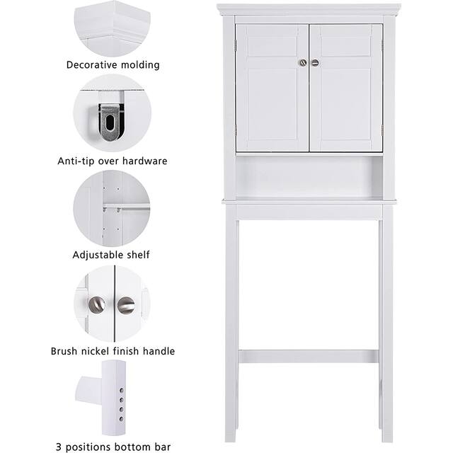 Spirich Home Bathroom Shelf Over-The-Toilet, Bathroom SpaceSaver, Bathroom Bathroom Storage Cabinet Organizer with Drawer