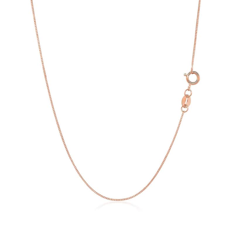 MayaMila 14k Rose Gold Classic Box Chain 0.6mm