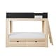 preview thumbnail 7 of 19, Mid-Century Modern Twin over Twin Bunk Bed with Storage Drawers
