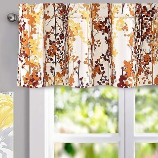 DriftAway Leah Abstract Floral Blossom Ink Painting Thermal Insulated Window Curtain Valance