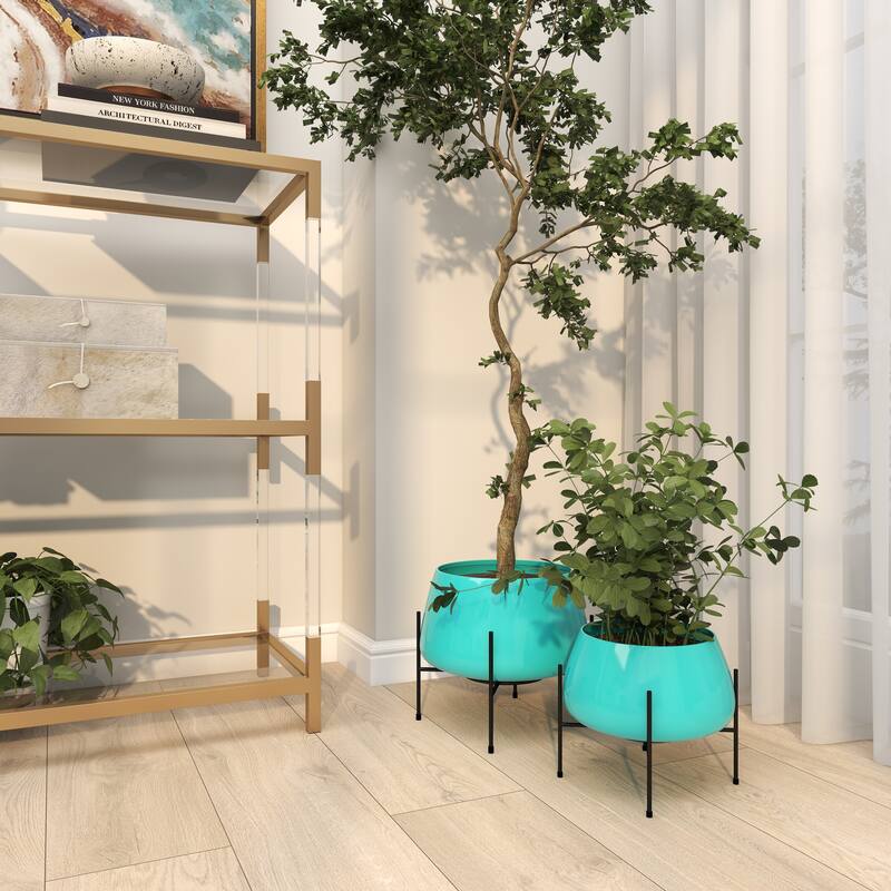 Iron Contemporary Planter (Set of 2) - 8' x 10'